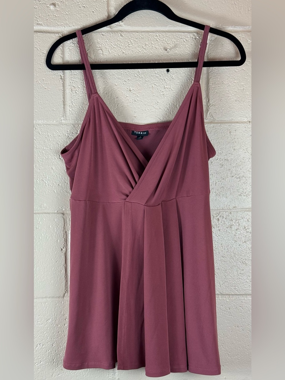 Torrid Mauve Spaghetti Strap Wrap Front Top